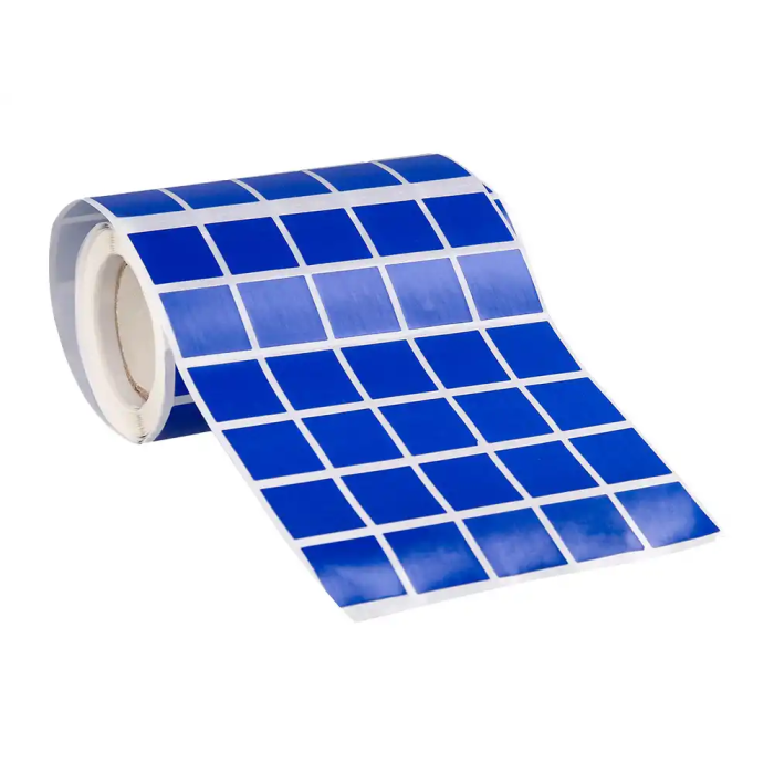 Liderpapel Gomets Autoadhesivo Cuadrado 20x20 mm Azul Rollo 2000 Unidades Caja Carton 6