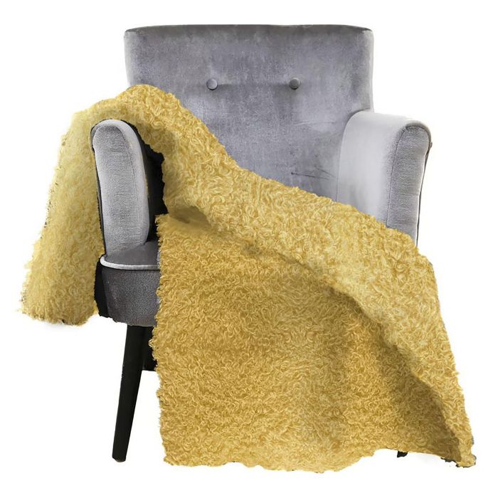 Manta Sofa Urban DKD Home Decor Mostaza 170 x 130 cm (2 Unidades) 3 Manta Sofa Urban DKD Home Decor Mostaza 170 x 130 cm (2 Unidades) 3