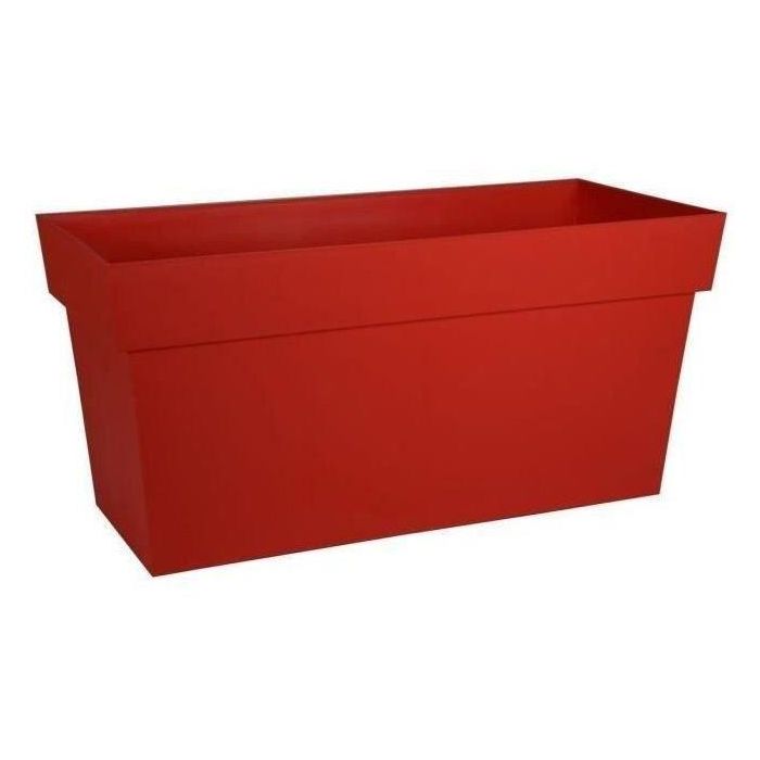 Eda Pared Toscana con Ruedas 79 x 35 x H 39 cm 74 L Rojo Rubí Resistente Heladas y Rayos UV
