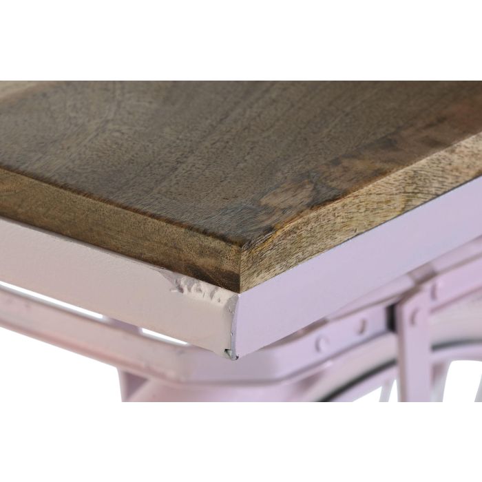 DKD Home Decor Consola Shabby Pinki Rosa Palo Natural 180x41x94 cm 3