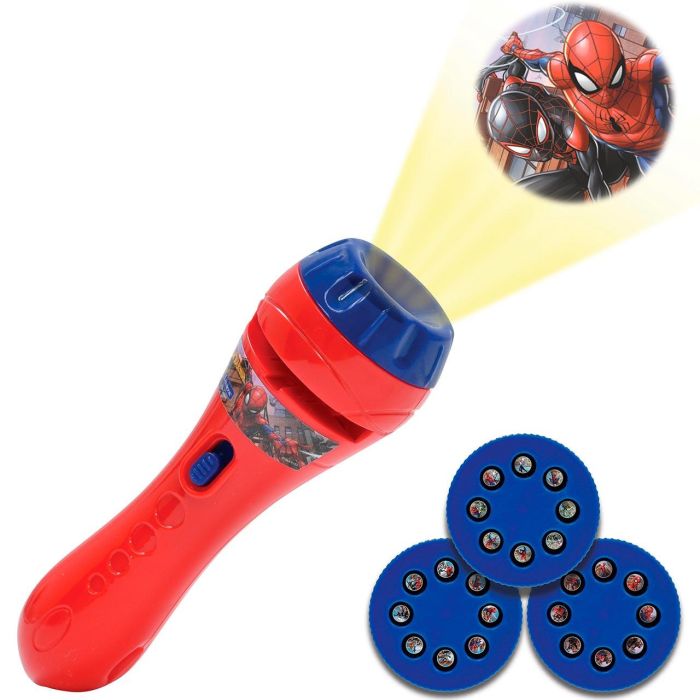 Lexibook Ltc050Sp Linterna LED 2 en 1 y Proyector de Imágenes Spiderman con 3 Discos (24 Fotos) para Niños +3 Años