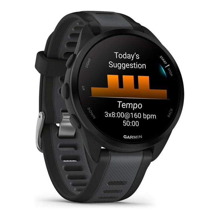 Garmin Forerunner 165 Music Reloj GPS con Pantalla AMOLED Táctil de 3.05 cm (1.2") y 43 mm - Negro/Gris
