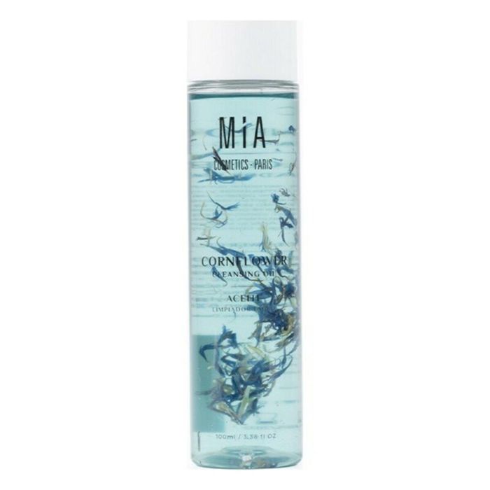 Mia Cosmetics Paris CORNFLOWER Aceite Limpiador Desmaquillante Facial Hidratante con Aciano Azul & Clotholine Todo Tipo de Pieles 200 ml