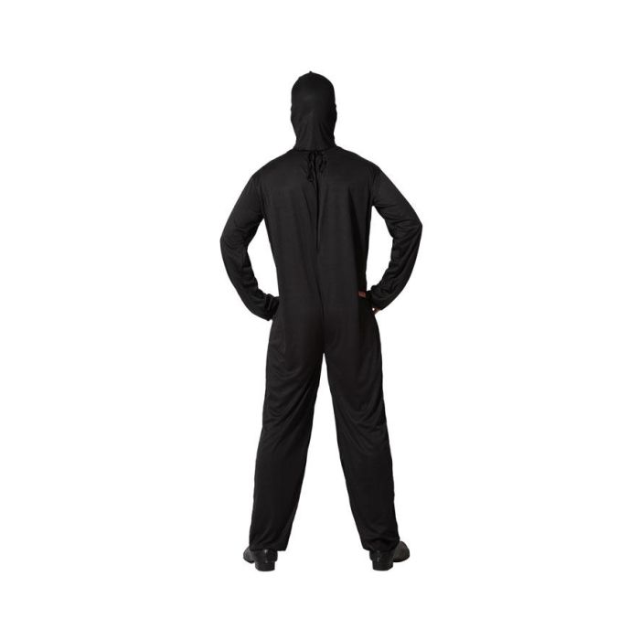 Disfraz de Esqueleto Negro para Hombre Adulto Talla M-L de Poliéster para Halloween, 1 Unidad 2
