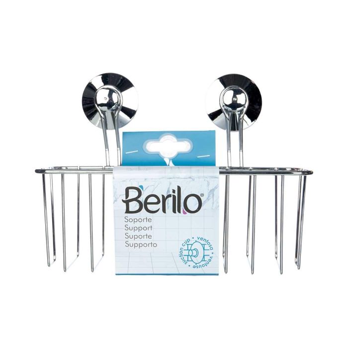 Soporte Pared Rectangular Acero Ventosa Berilo 24X18CM (12 Unidades) 1 Soporte Pared Rectangular Acero Ventosa Berilo 24X18CM (12 Unidades) 1