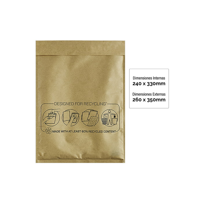 Fellowes Bolsa De Burbujas Banker Box Nº17 Acolchada 240x340 mm Kraft -Pack De 10- 1