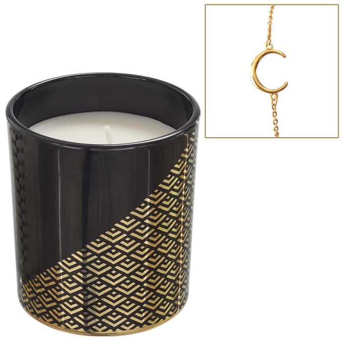 Home Deco Factory Bougie Vela Perfumada con Joya Dorada - Flor de Cerezo o Vainilla 1