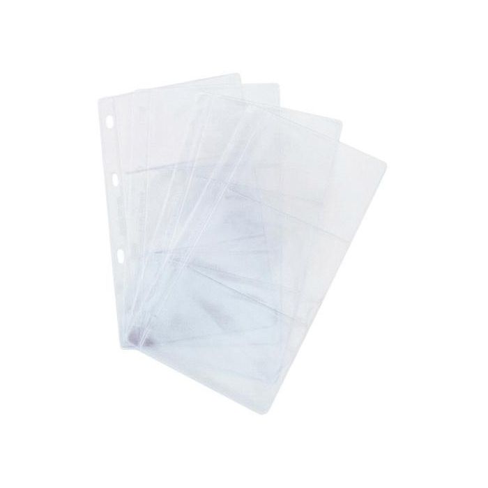 Grafoplás 1-4 Lomo Reforzado Fundas Portatarjetas de Polipropileno para 6 Tarjetas 100x70mm, 11 Taladros, Bolsa de 10 Unidades