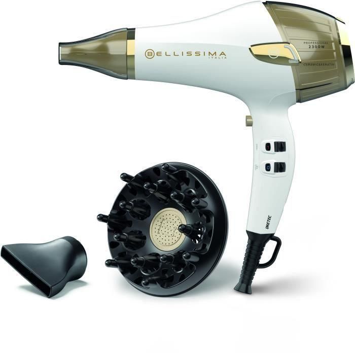 Secador de Pelo - Bellissima - Cerámica & Keratina - Anti-frizz - Respeta, hidrata y protege - Secado Rápido - 2300W Secador de Pelo - Bellissima - Cerámica & Keratina - Anti-frizz - Respeta, hidrata y protege - Secado Rápido - 2300W