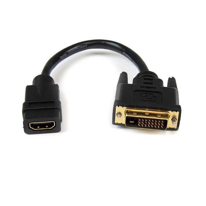 StarTech.com HDMI TO DVI-D ADAPTER - F/M8in HDMI to DVI-D Video Cable StarTech.com HDMI TO DVI-D ADAPTER - F/M8in HDMI to DVI-D Video Cable