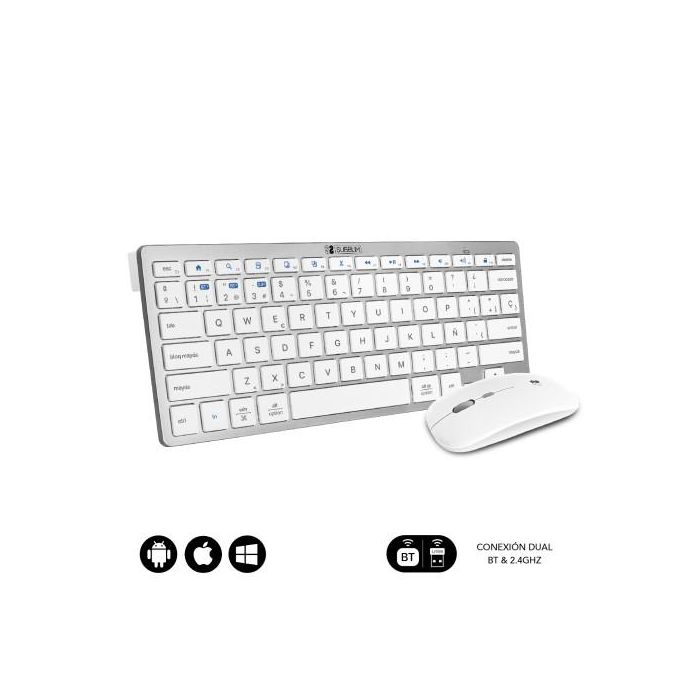 SUBBLIM Combo Multidispositivo Compacto Plateado/Blanco