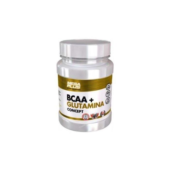 MEGA PLUS BCAA + Glutamina en polvo, Sabor Limón 500g, Ayuda al desarrollo muscular y previene el catabolismo