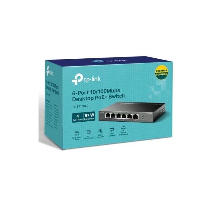 TP-Link TL-SF1006P switch No administrado Fast Ethernet (10/100) Energía sobre Ethernet (PoE) Negro 2 TP-Link TL-SF1006P switch No administrado Fast Ethernet (10/100) Energía sobre Ethernet (PoE) Negro 2
