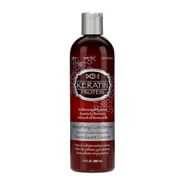 Hask Acondicionador KERATIN PROTEIN Smoothing Antiencrespamiento y Brillo. Repara Cabello Dañado, Seco o Teñido. 355 ml