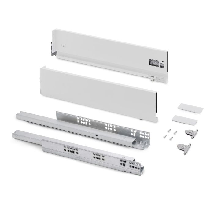 Emuca Cajón exterior Vertex con regulación 3D de altura 131mm, 40kg, profundidad 450mm, Acero, Pintado blanco 0 Emuca Cajón exterior Vertex con regulación 3D de altura 131mm, 40kg, profundidad 450mm, Acero, Pintado blanco 0