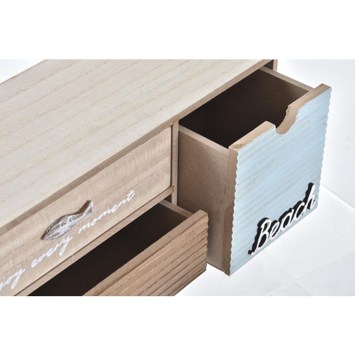 DKD Home Decor Joyero O grove Antique Marron Turquesa Madera 34 x 13 x 16 cm 1