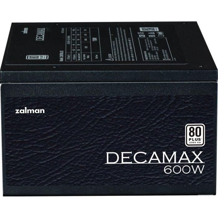 Fuente de alimentación para PC - ZALMAN - DecaMax 600W - 80+ - No modular - Ventilador de 120 mm - Negro 1 Fuente de alimentación para PC - ZALMAN - DecaMax 600W - 80+ - No modular - Ventilador de 120 mm - Negro 1