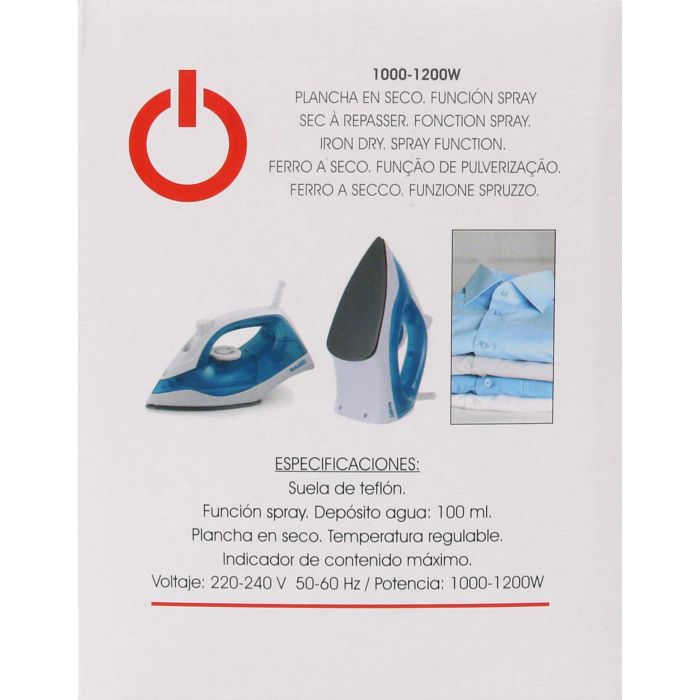 Plancha de Vapor Basic Home 1000-1200W (6 Unidades) 3 Plancha de Vapor Basic Home 1000-1200W (6 Unidades) 3
