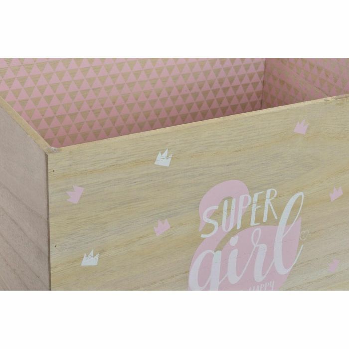 Caja Baby DKD Home Decor Rosa Palo Natural 26 x 31 x 39 cm Set de 2 1