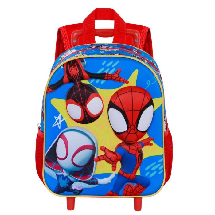 Mochila 3D con Ruedas Pequeña Amazing Marvel Spiderman Rojo 1