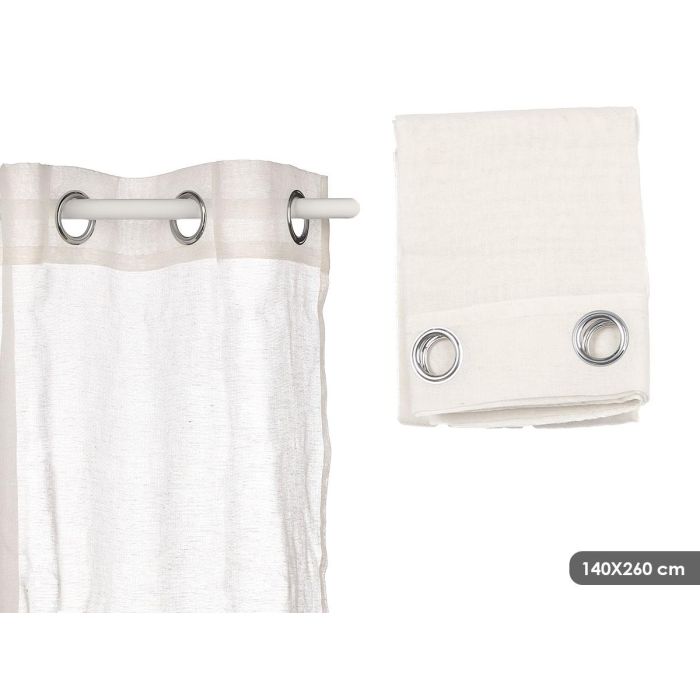 Giftdecor Cortina Blanca Transparente 140x260 cm - 95% Poliéster 5% Lino (6 Unidades) Giftdecor Cortina Blanca Transparente 140x260 cm - 95% Poliéster 5% Lino (6 Unidades)