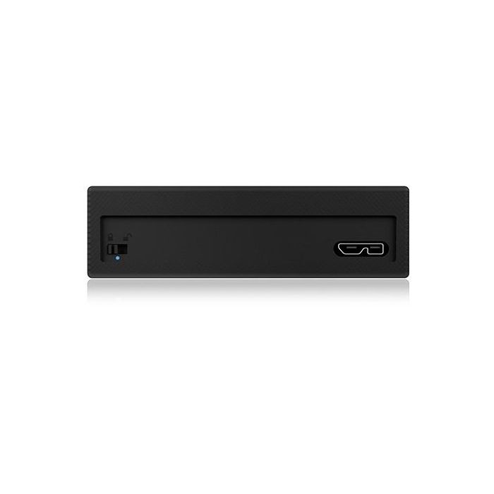 2.5 6cm 1x SATA 2.5" (bis 15 mm BH) zu 1x USB 3.0 Host. Schreibschutz Funktion. Aluminium + Siliconschutzhülle. ICY BOX 3
