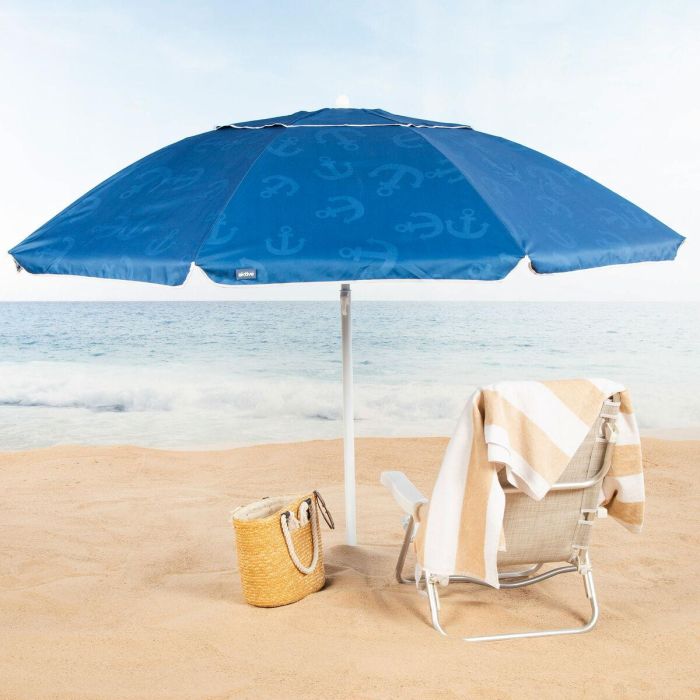 Sombrilla de playa Aktive Azul 220 x 210 x 220 cm (6 Unidades) 5 Sombrilla de playa Aktive Azul 220 x 210 x 220 cm (6 Unidades) 5