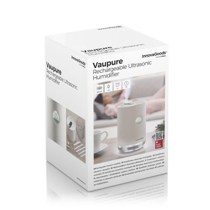 Humidificador Ultrasónico Recargable Vaupure InnovaGoods 1 Humidificador Ultrasónico Recargable Vaupure InnovaGoods 1