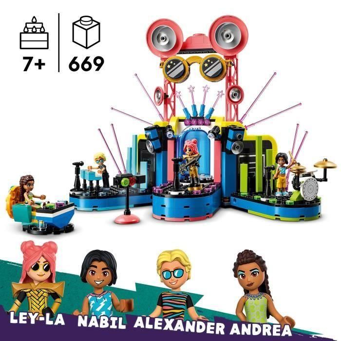 LEGO 42616 Friends Espectáculo Musical Heartlake City Set de Construcción con 4 Minifiguras Andrea, Escenario e Instrumentos 1