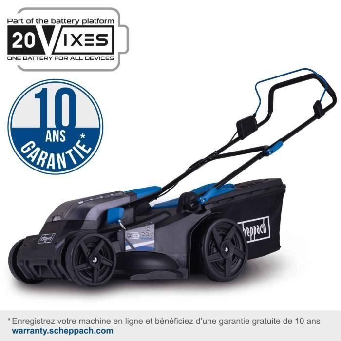 Scheppach BC-MP430-X Cortacésped a batería 20V IXES Mulching, 43 cm de corte, no incluye batería ni cargador