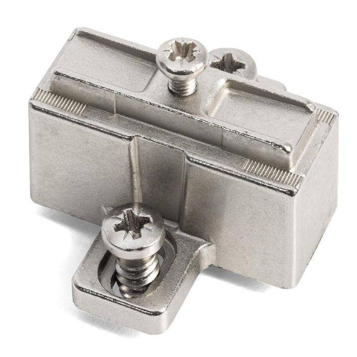 SALICE B2VGBV9 Base Avión Zamak H18 Regulación Vertical ±2mm Tornillo Euro Premontado para Bisagras Raiza 270º Puertas Embutidas