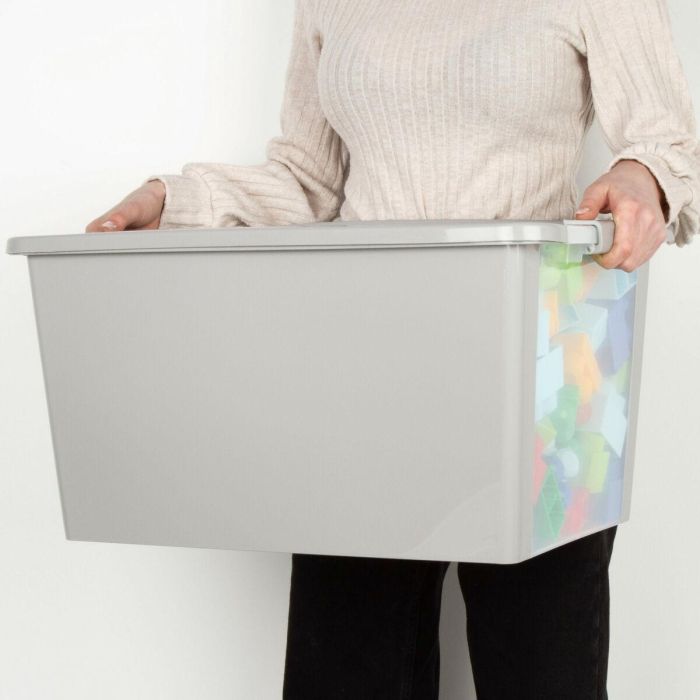 Caja de Almacenaje Curver Gris Plástico 40 L 55 x 28 x 35 cm (5 Unidades) 4 Caja de Almacenaje Curver Gris Plástico 40 L 55 x 28 x 35 cm (5 Unidades) 4