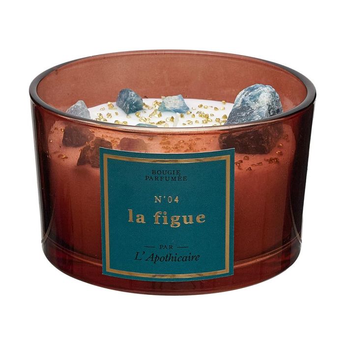 Home Deco Factory Vela Perfumada Piedras Apothicaire - Aromas Peonía, Almendra, Higo - 7,8 cm