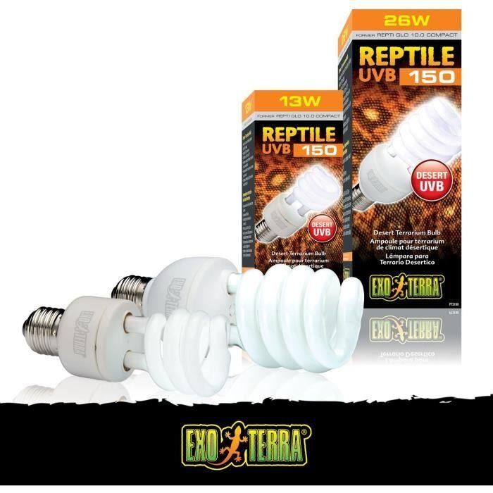 Bombilla fluorescente compacta UVB para terrario - EXO TERRA - Reptile UVB 150 - Clima desértico 26W 3 Bombilla fluorescente compacta UVB para terrario - EXO TERRA - Reptile UVB 150 - Clima desértico 26W 3
