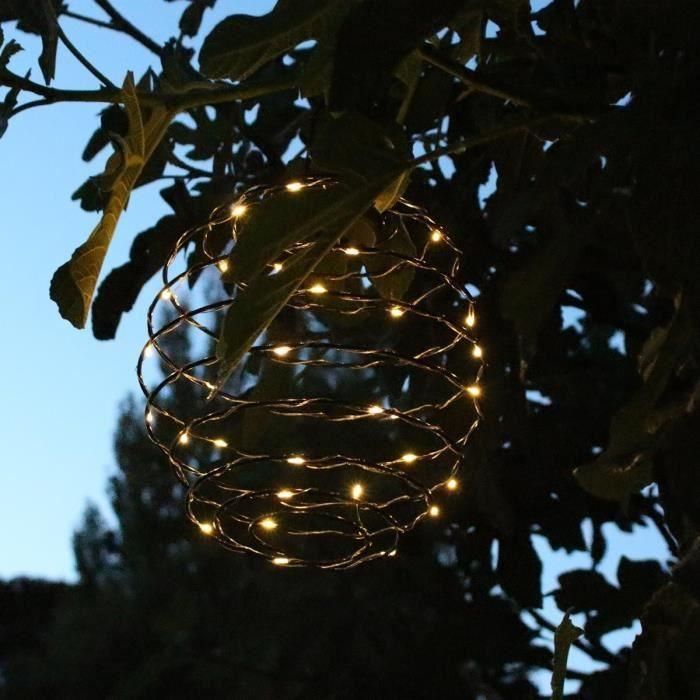 Lámpara colgante solar - LUMISKY - ORION - H37 cm - Micro espiral - LED blanco cálido 1 Lámpara colgante solar - LUMISKY - ORION - H37 cm - Micro espiral - LED blanco cálido 1