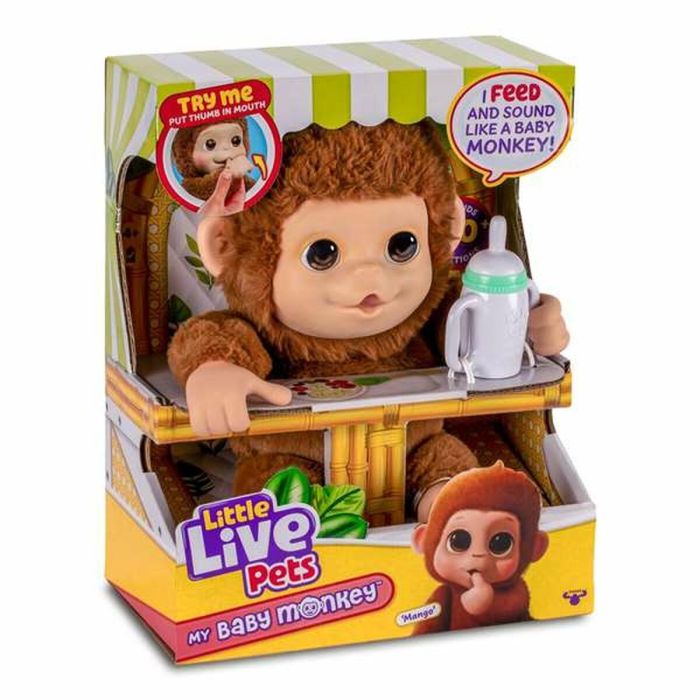 Mascota my baby monkey little live pets superinteractivo con más de 40 sonidos y reacciones ¡le encanta columpiarse! 5