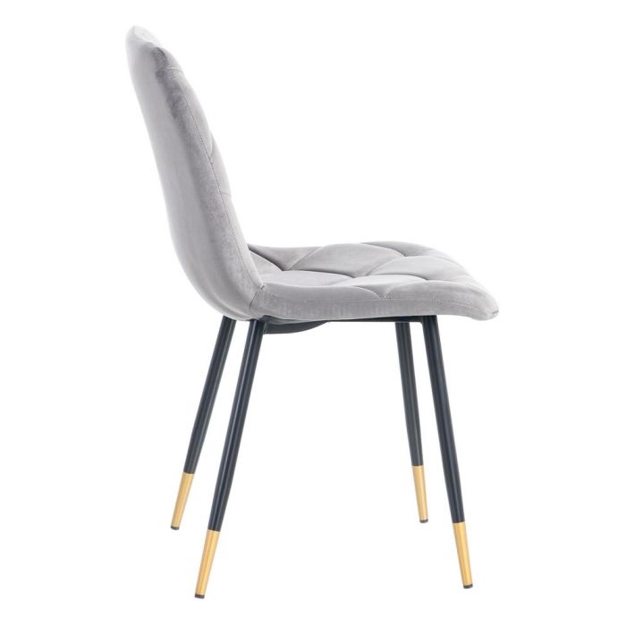 Silla Terciopelo Gris Tejido-Metal 45 X 50 X 86 cm