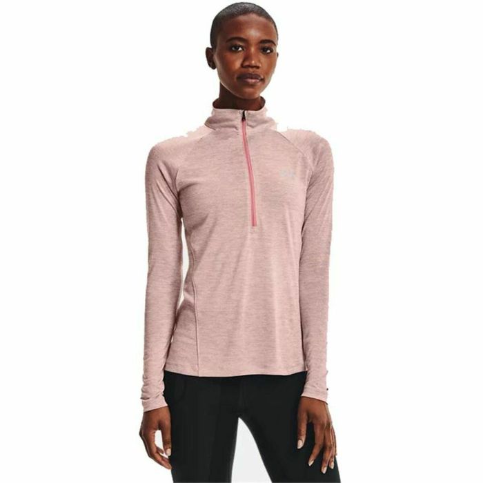 Camiseta de Manga Corta Mujer Under Armour Tech 1/2 Zip Rosa 1 Camiseta de Manga Corta Mujer Under Armour Tech 1/2 Zip Rosa 1