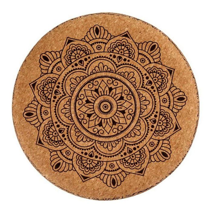Puff Mandala Marrón MDF Corcho (34 x 39 x 34 cm) 2 Puff Mandala Marrón MDF Corcho (34 x 39 x 34 cm) 2
