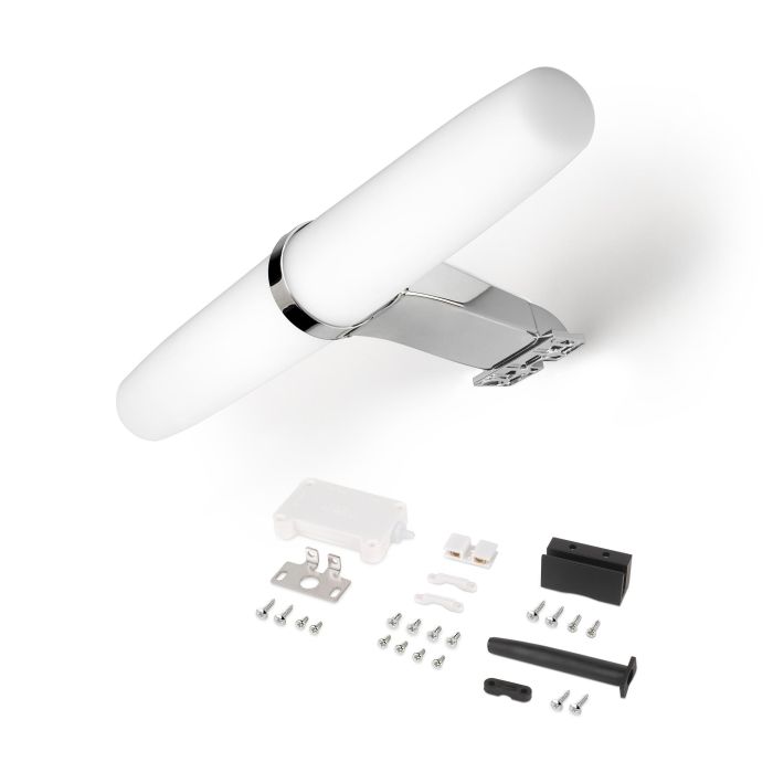 Emuca Foco LED para espejo de baño Gemini (AC 230V 50Hz), sin necesidad de convertidor, L233mm, Luz blanca natural 4.000K, Plástico y Aluminio, Cromado 0 Emuca Foco LED para espejo de baño Gemini (AC 230V 50Hz), sin necesidad de convertidor, L233mm, Luz blanca natural 4.000K, Plástico y Aluminio, Cromado 0