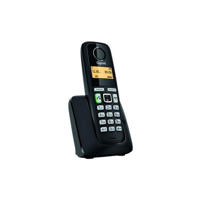 TELÉFONO DECT GIGASET A220 NEGRO - IDENTIFICACIÓN DE LLAMADA - 80 MEMORIAS - PANTALLA ILUMINADA - MANOS LIBRES - 2X BATERÍAS AAA TELÉFONO DECT GIGASET A220 NEGRO - IDENTIFICACIÓN DE LLAMADA - 80 MEMORIAS - PANTALLA ILUMINADA - MANOS LIBRES - 2X BATERÍAS AAA