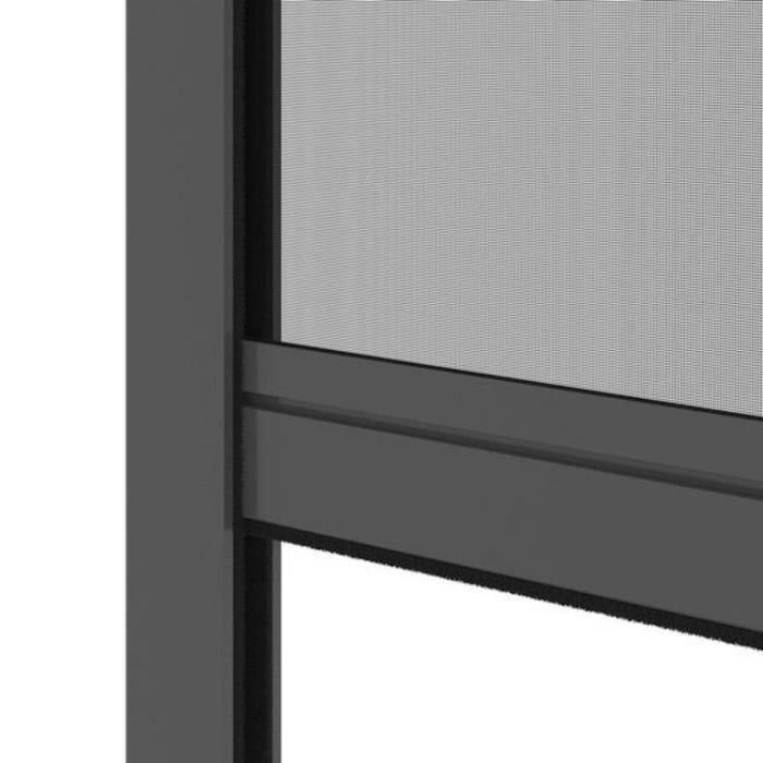 Mosquitera para ventana L125 x H145 cm en aluminio gris antracita - Cortable en ancho y alto 3