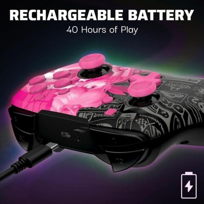 PDP 708056072674 Mando Inalámbrico Glow Grand Prix Peach para Nintendo Switch y Switch OLED Negro y Rosa 17 PDP 708056072674 Mando Inalámbrico Glow Grand Prix Peach para Nintendo Switch y Switch OLED Negro y Rosa 17