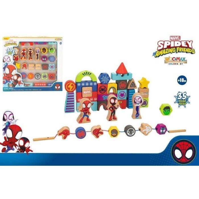 Juego de construccion de madera spidey amazing friends & friends con 50 piezas 14