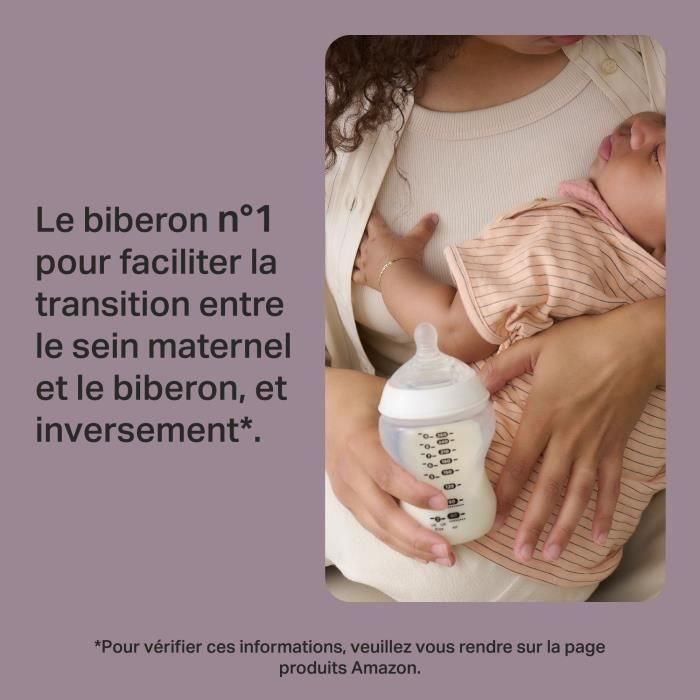 Tommee Tippee - Biberones Closer to Nature - Pezón que imita el pecho materno con válvula anticólicos - Rosa 1