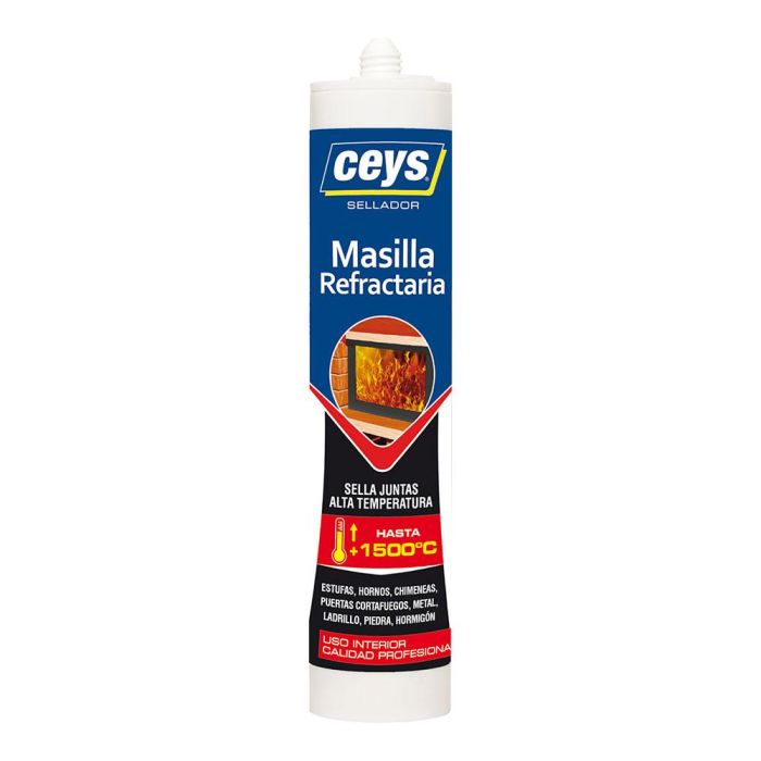 Ceys Masilla Refractaria Sellador Alta Temperatura 506301 - Resiste hasta 1500°C, Uso Interior, Calidad Profesional 0 Ceys Masilla Refractaria Sellador Alta Temperatura 506301 - Resiste hasta 1500°C, Uso Interior, Calidad Profesional 0
