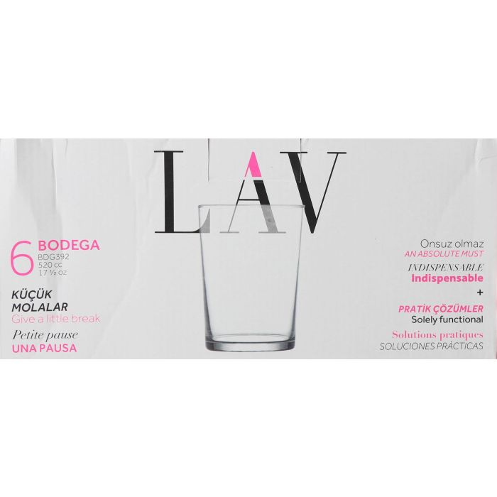 Lav Set 6 Vasos Sidra 520 cc Bodega (8 Cajas) 1