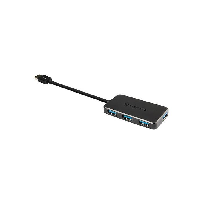 Transcend HUB2 Hub USB 3.0 de 4 Puertos, Negro