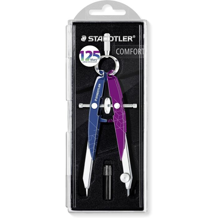 Staedtler Compás Metálico de Precisión Mars 120 Aniversario Ajuste por Rueda Azul/Bayas Silvestres (5 Unidades) (5 Unidades)
