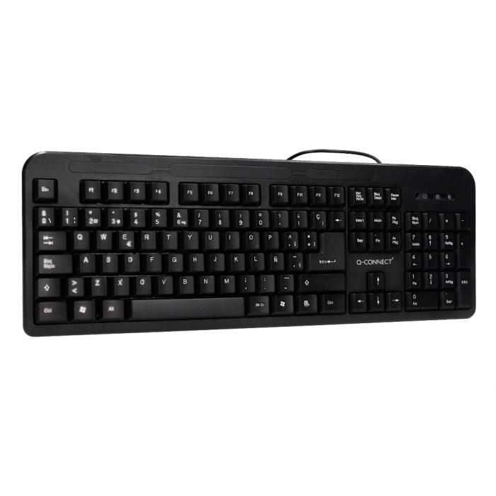 Q-connect Teclado Negro con Cable 1,5 m Compatible Windows 4